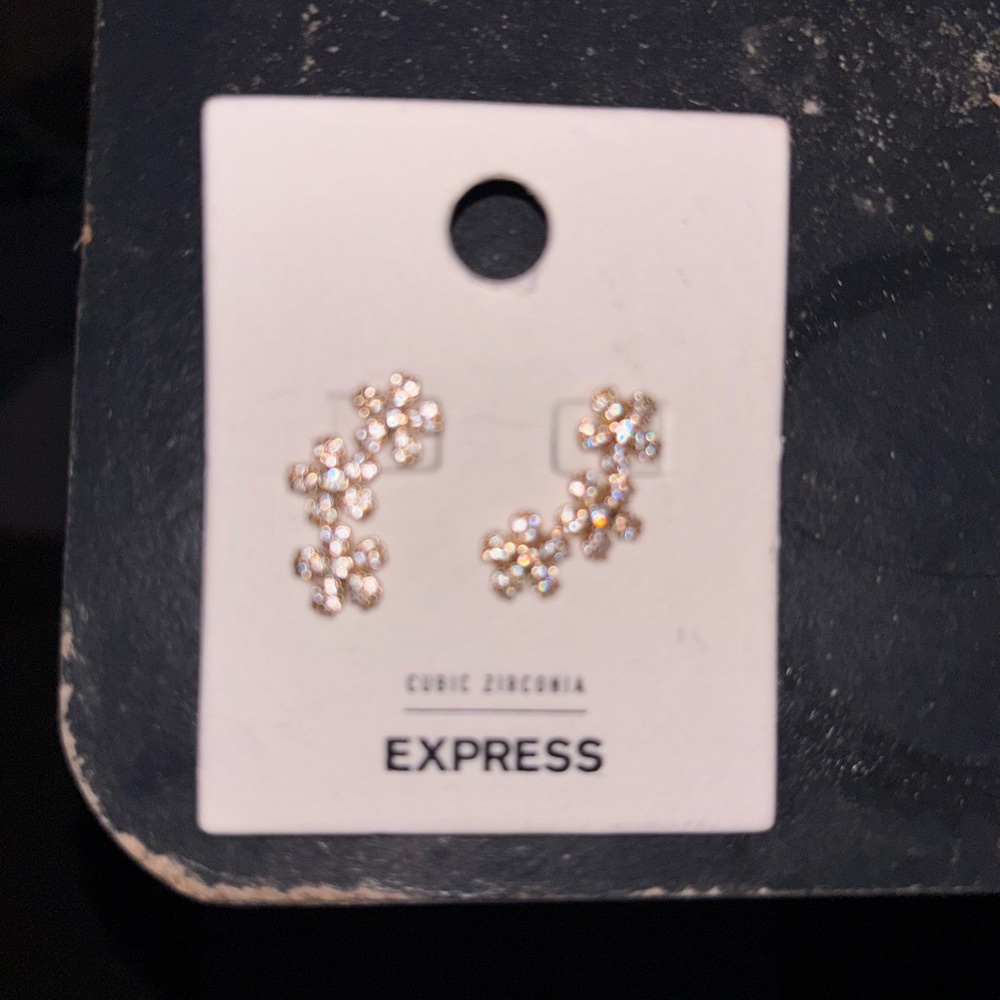 Express Cubic Zirconia Flower Earrings